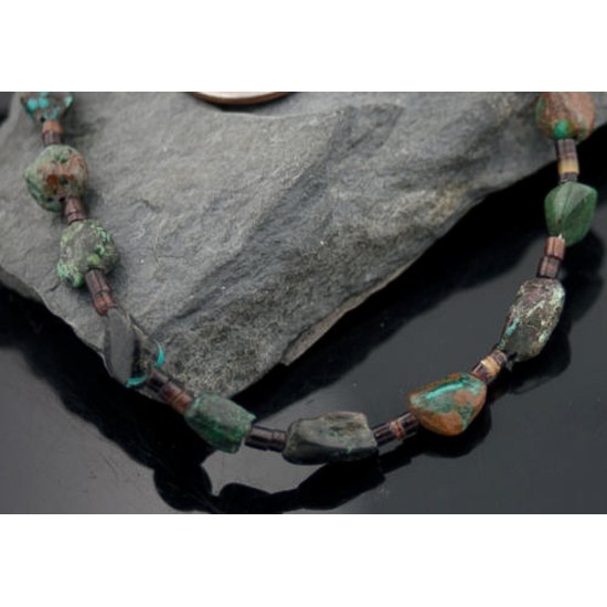 Certified Authentic Navajo .925 Sterling Silver Natural Turquoise Native American Necklace 390641988111