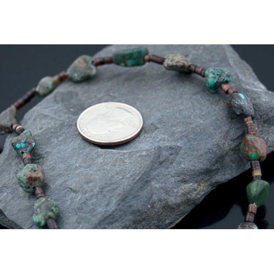 Certified Authentic Navajo .925 Sterling Silver Natural Turquoise Native American Necklace 390641988111
