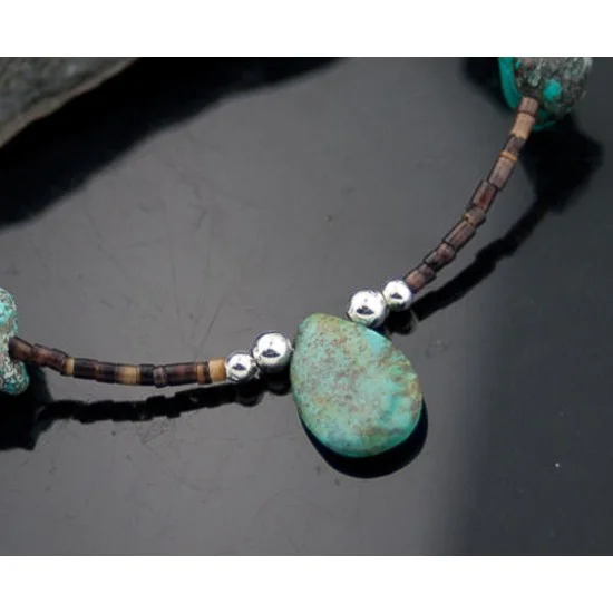 Navajo .925 Sterling Silver Natural Turquoise Native American Necklace 390642566530 Navajo .925 Sterling Silver Natural Turquoise Native American Necklace 390642566530