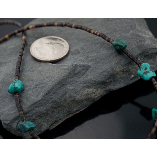 Certified Authentic Navajo .925 Sterling Silver Natural Turquoise Native American Necklace 390642566530