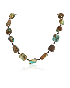 Certified Authentic Navajo .925 Sterling Silver Natural Turquoise Native American Necklace 790105-1