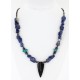 Certified Authentic Navajo .925 Sterling Silver Natural Turquoise, Onyx and LAPIS Native American Necklace 371060794713