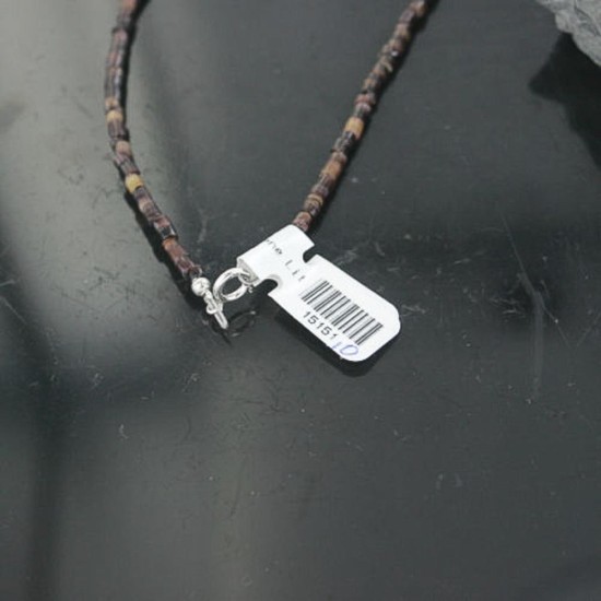 Certified Authentic Navajo .925 Sterling Silver Natural Turquoise Onyx Native American Necklace 15151-10 Certified Authentic Navajo .925 Sterling Silver Natural Turquoise Onyx Native American Necklace 15151-10