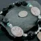 Navajo .925 Sterling Silver Natural Turquoise Onyx Native American Necklace 15215-19