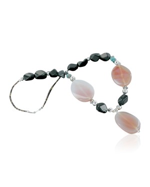Certified Authentic Navajo .925 Sterling Silver Natural Turquoise Onyx Native American Necklace 15632-2