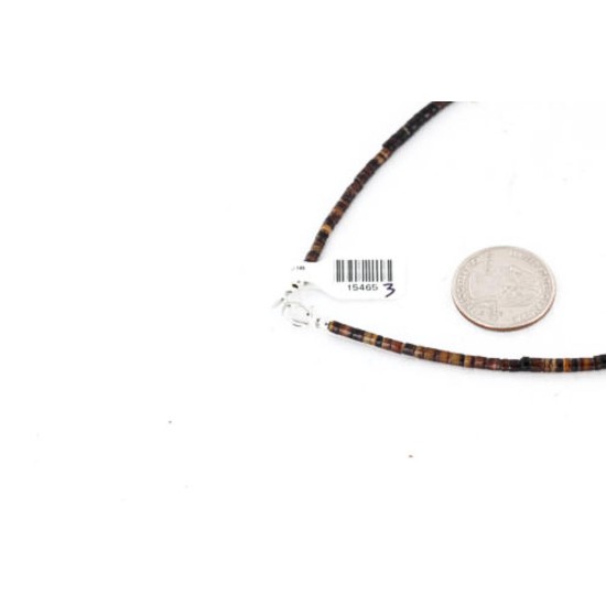 Certified Authentic Navajo .925 Sterling Silver Natural Turquoise Onyx Native American Necklace 371060605007
