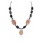 Certified Authentic Navajo .925 Sterling Silver Natural Turquoise Pink Jasper Black Onyx Hematite Native American Necklace 16092-2