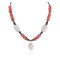 Certified Authentic Navajo .925 Sterling Silver Natural Turquoise Pink Quartz Hematite Native American Necklace  750199-3