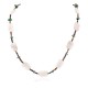 Certified Authentic Navajo .925 Sterling Silver Natural Turquoise Pink Quartz Native American Necklace 750154