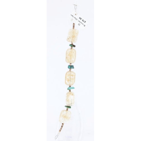Certified Authentic Navajo .925 Sterling Silver NATURAL Turquoise QUARTZ Native American Bracelet 390789005028