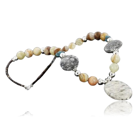 Certified Authentic Navajo .925 Sterling Silver Natural Turquoise Quartz Native American Necklace 15265-181