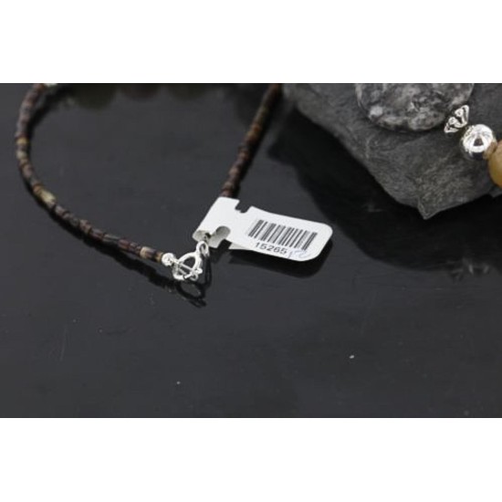 Certified Authentic Navajo .925 Sterling Silver Natural Turquoise Quartz Native American Necklace 15265-181