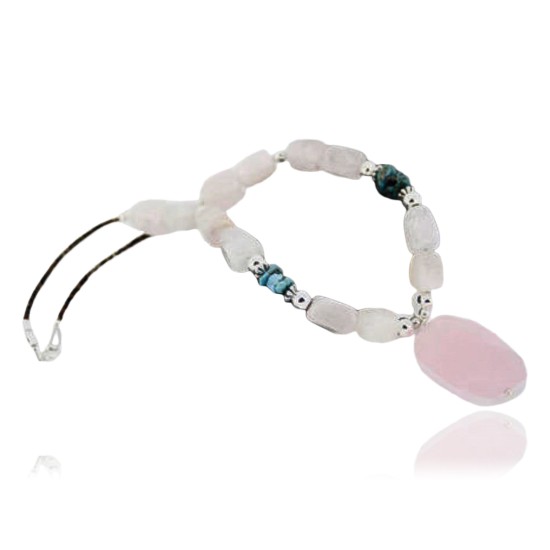 Certified Authentic Navajo .925 Sterling Silver Natural Turquoise Quartz Native American Necklace 15383-9