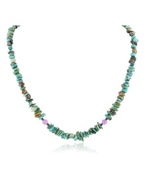 Certified Authentic Navajo .925 Sterling Silver Natural Turquoise Quartz Native American Necklace 15851-139