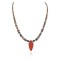 Certified Authentic Navajo .925 Sterling Silver Natural Turquoise Red Jasper Graduated Melon Shell Native American Necklace 16096