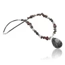 Navajo .925 Sterling Silver Natural Turquoise Smoky Quartz Native American Necklace 15218-8