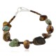Certified Authentic Navajo .925 Sterling Silver Natural Turquoise, Tigers Eye and Jasper Native American Bracelet 370992993565