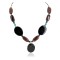 Certified Authentic Navajo .925 Sterling Silver Natural Turquoise Tigers Eye Hematite Black Onyx Native American Necklace 750121-5