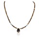 Certified Authentic Navajo .925 Sterling Silver Natural Turquoise Tigers Eye Native American Necklace 25231-23