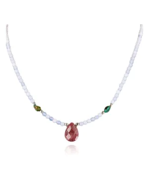 Navajo .925 Sterling Silver Opalite Jasper and Turquoise Native American Necklace 25231-18