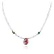 Navajo .925 Sterling Silver Opalite Jasper and Turquoise Native American Necklace 25231-18 Navajo .925 Sterling Silver Opalite Jasper and Turquoise Native American Necklace 25231-18