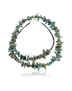 Certified Authentic Navajo .925 Sterling Silver ROUGH  Turquoise Native American Necklace 750109-5