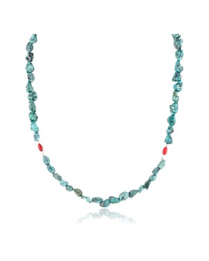 Certified Authentic Navajo .925 Sterling Silver Spider Web Turquoise Coral Native American Necklace 371009851988