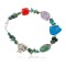 Certified Authentic Navajo .925 Sterling Silver Turquoise Amethyst Jasper Coral Native American Bracelet 12979-4