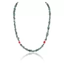 Navajo .925 Sterling Silver Turquoise and Coral Native American Necklace 371052291531