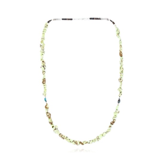 Certified Authentic Navajo .925 Sterling Silver Turquoise & Gaspeite Native American Necklace 15771-0 Certified Authentic Navajo .925 Sterling Silver Turquoise & Gaspeite Native American Necklace 15771-0