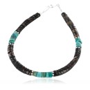 Navajo .925 Sterling Silver Turquoise and HEISHI Native American Bracelet 390848967588