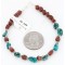 Certified Authentic Navajo .925 Sterling Silver Turquoise and Jasper Native American Bracelet 390800642866