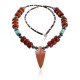 Certified Authentic Navajo .925 Sterling Silver Turquoise and Jasper Native American Necklace 25211-101 Certified Authentic Navajo .925 Sterling Silver Turquoise and Jasper Native American Necklace 25211-101