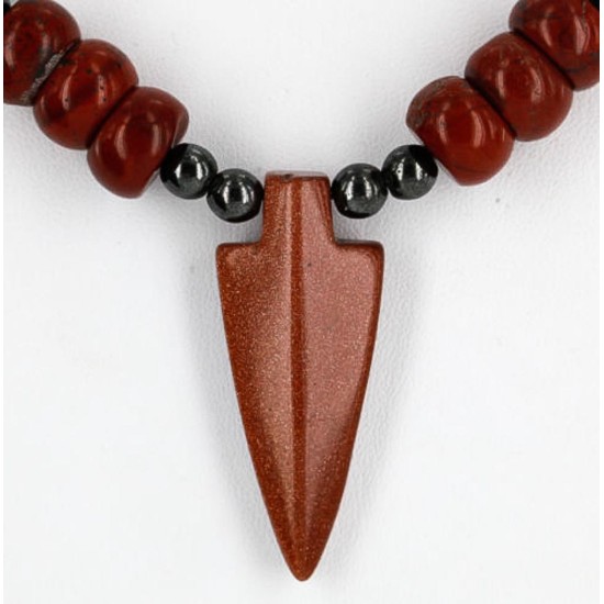 Certified Authentic Navajo .925 Sterling Silver Turquoise and Jasper Native American Necklace 25211-101 Certified Authentic Navajo .925 Sterling Silver Turquoise and Jasper Native American Necklace 25211-101