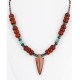 Certified Authentic Navajo .925 Sterling Silver Turquoise and Jasper Native American Necklace 25211-101 Certified Authentic Navajo .925 Sterling Silver Turquoise and Jasper Native American Necklace 25211-101