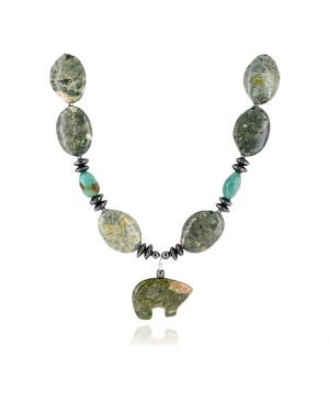 Certified Authentic Navajo .925 Sterling Silver Turquoise and Jasper Native American Necklace 390816835937