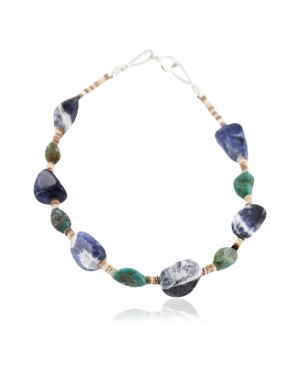 Certified Authentic Navajo .925 Sterling Silver Turquoise and LAPIS Native American Bracelet 371011707411