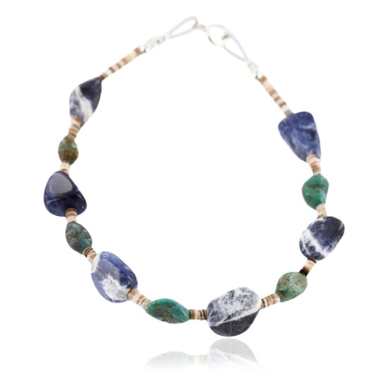 Certified Authentic Navajo .925 Sterling Silver Turquoise and LAPIS Native American Bracelet 371011707411