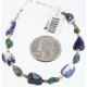Certified Authentic Navajo .925 Sterling Silver Turquoise and LAPIS Native American Bracelet 371011707411
