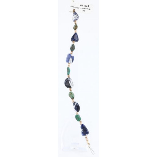 Certified Authentic Navajo .925 Sterling Silver Turquoise and LAPIS Native American Bracelet 371011707411