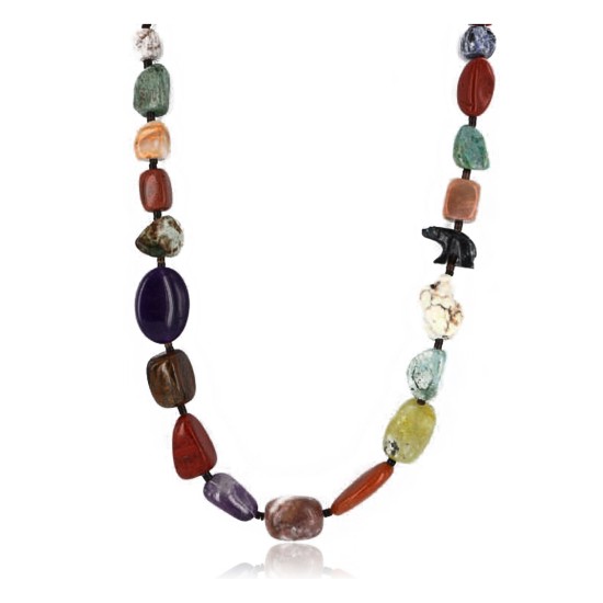 Certified Authentic Navajo .925 Sterling Silver Turquoise and Multicolor Native American Necklace 390822658513