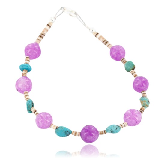 Certified Authentic Navajo .925 Sterling Silver Turquoise and PURPLE AGATE Native American Bracelet 371019613728 Certified Authentic Navajo .925 Sterling Silver Turquoise and PURPLE AGATE Native American Bracelet 371019613728