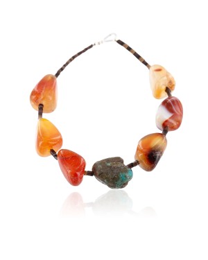 Certified Authentic Navajo .925 Sterling Silver Turquoise CARNELIAN Native American Bracelet 390781469477