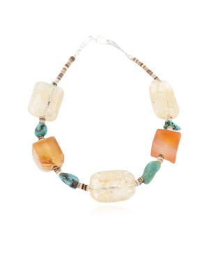 Certified Authentic Navajo .925 Sterling Silver Turquoise CARNELIAN Native American Bracelet 390788758784