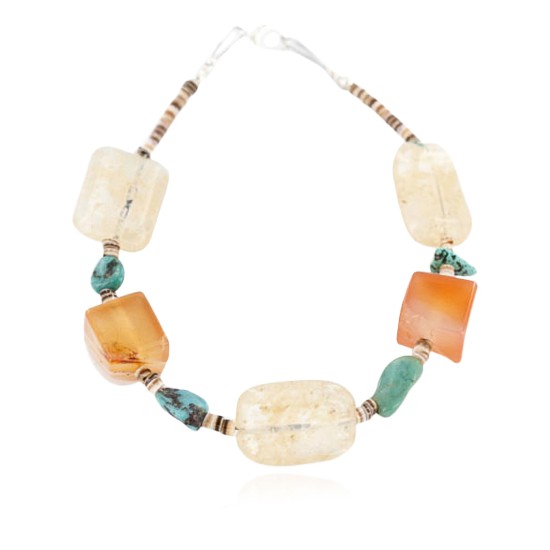 Certified Authentic Navajo .925 Sterling Silver Turquoise CARNELIAN Native American Bracelet 390788758784