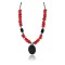 Certified Authentic Navajo .925 Sterling Silver Turquoise CORAL BLACK ONYX Native American Necklace 390800747547