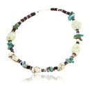 Navajo .925 Sterling Silver Turquoise Gaspeite Native American Bracelet 371041717091