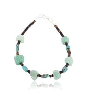 Certified Authentic Navajo .925 Sterling Silver Turquoise GREEN JADE Native American Bracelet 371017508896