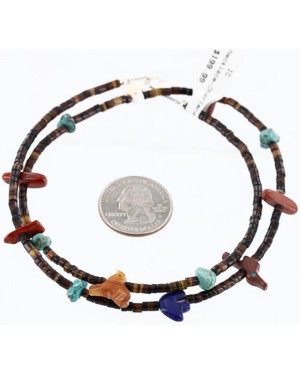 Certified Authentic Navajo .925 Sterling Silver Turquoise JASPER LAPIS Native American Necklace 371011687901
