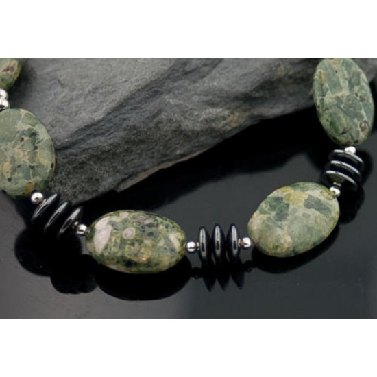 Certified Authentic Navajo .925 Sterling Silver Turquoise Jasper Native American Necklace 15432-35 Certified Authentic Navajo .925 Sterling Silver Turquoise Jasper Native American Necklace 15432-35